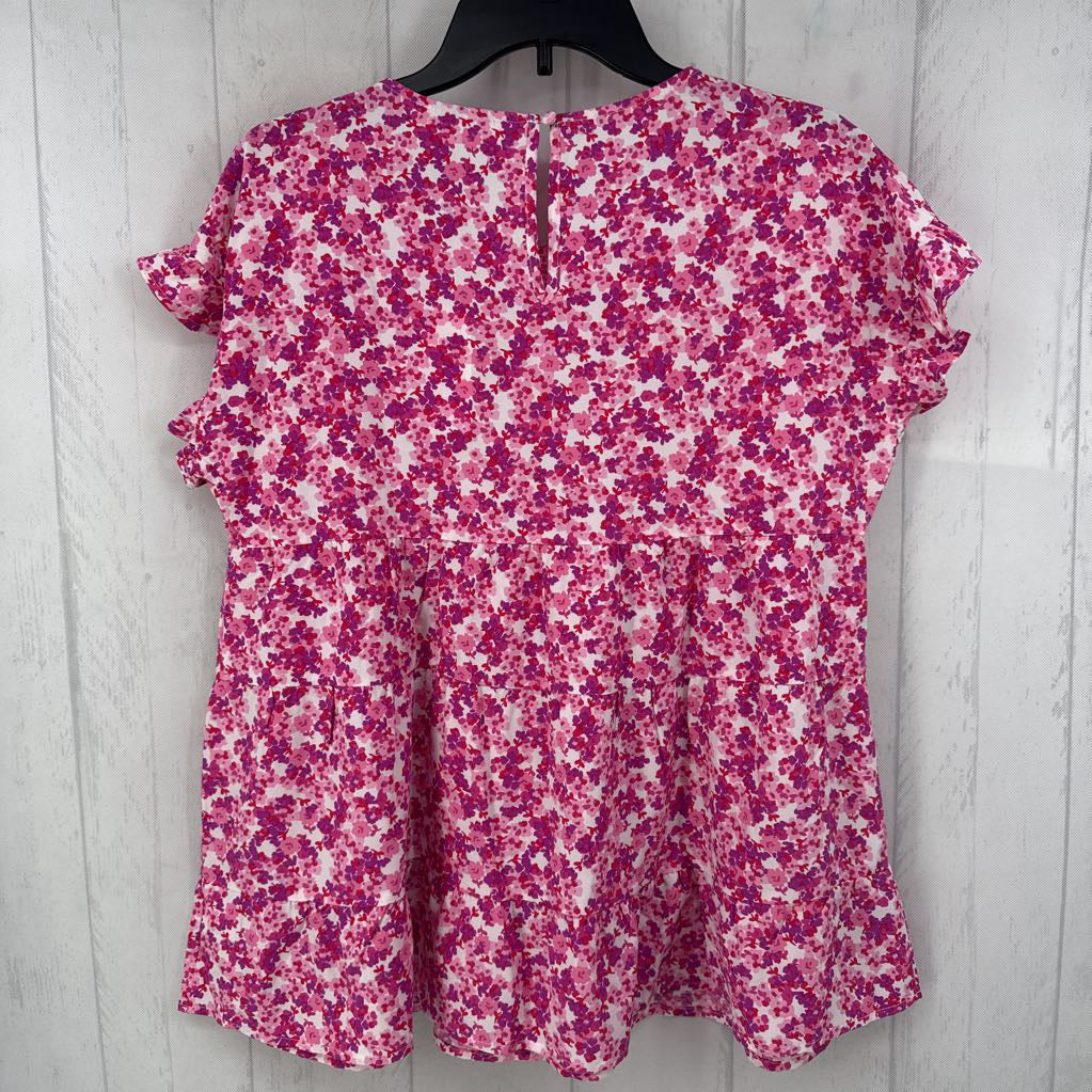 S flo print flutter slv tiered top