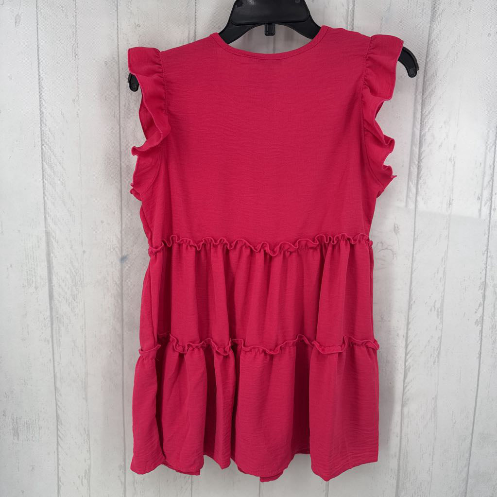 S v-neck ruffled slv tiered top