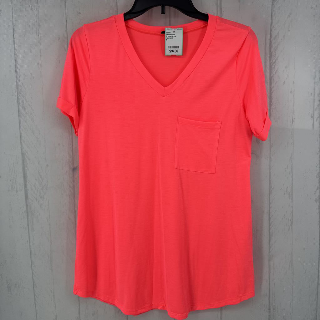 S v-neck s/s pocket tee