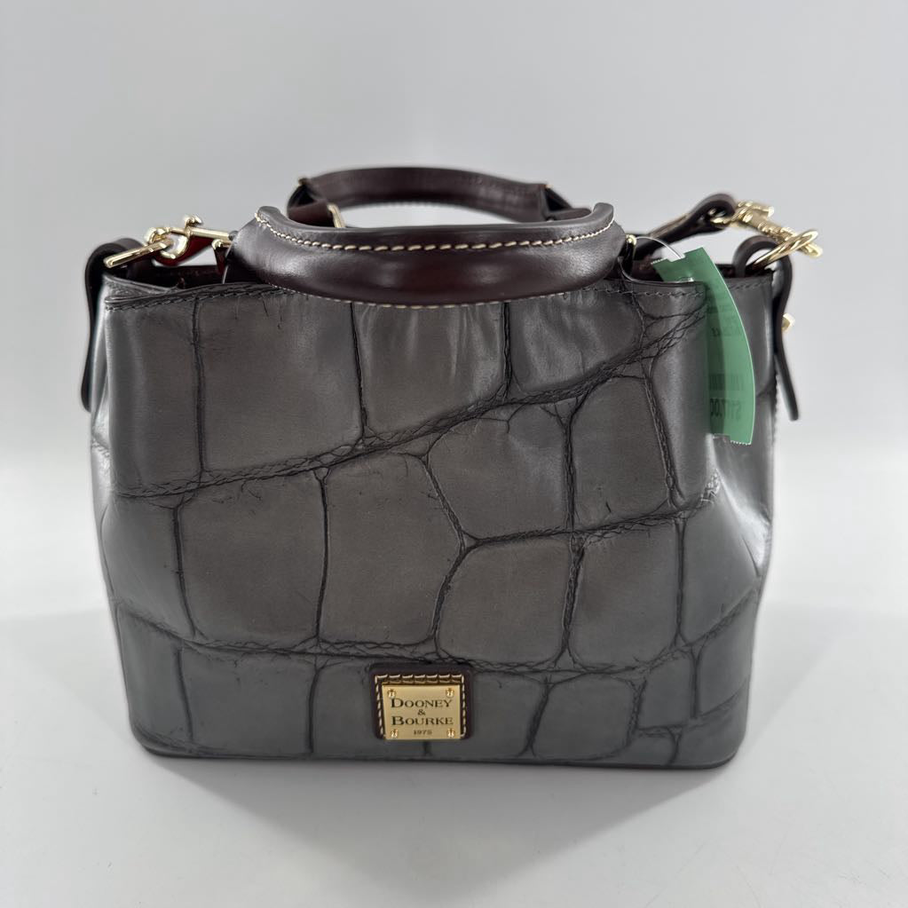 croc embossed satchel