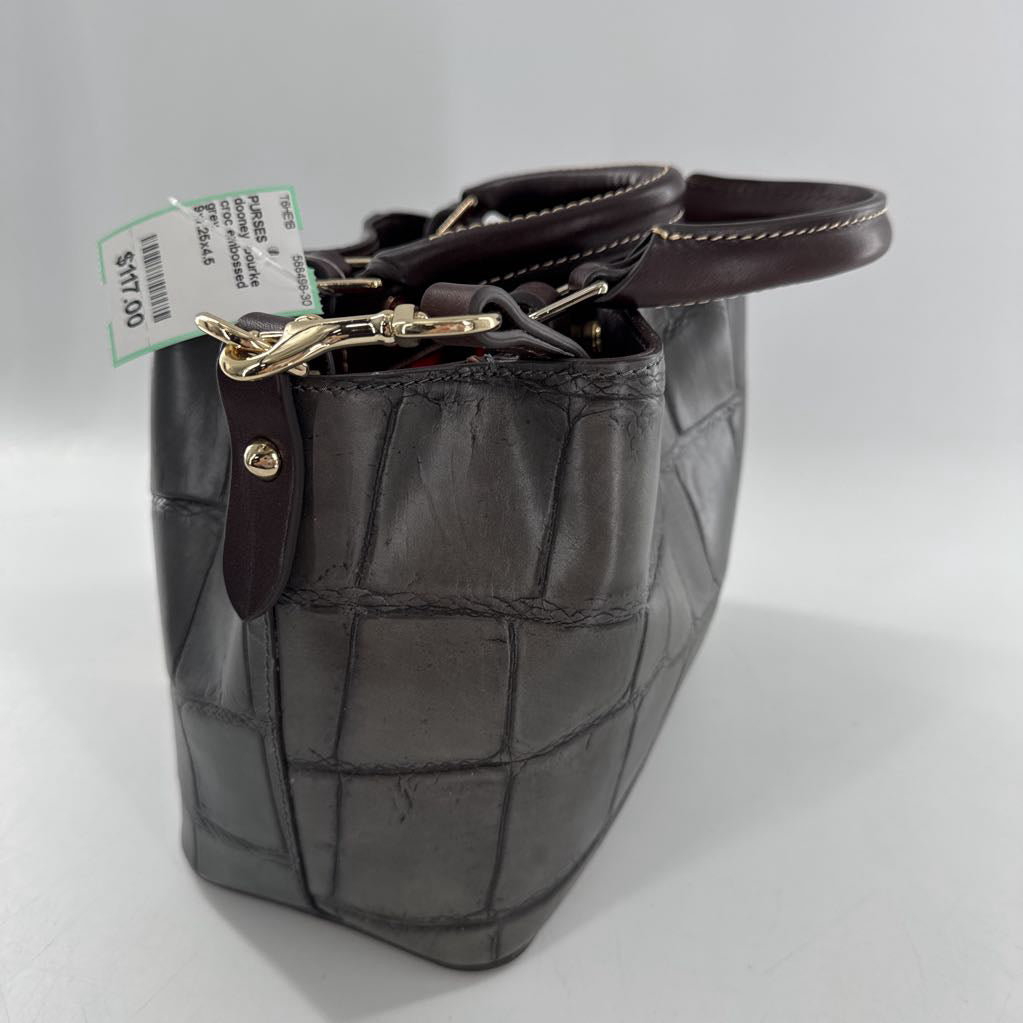 croc embossed satchel