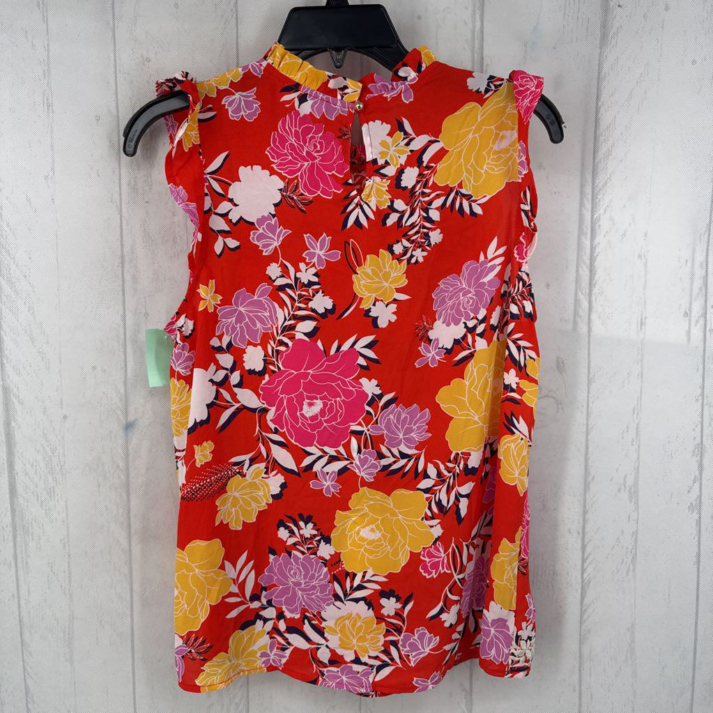 S flo print embroidered top