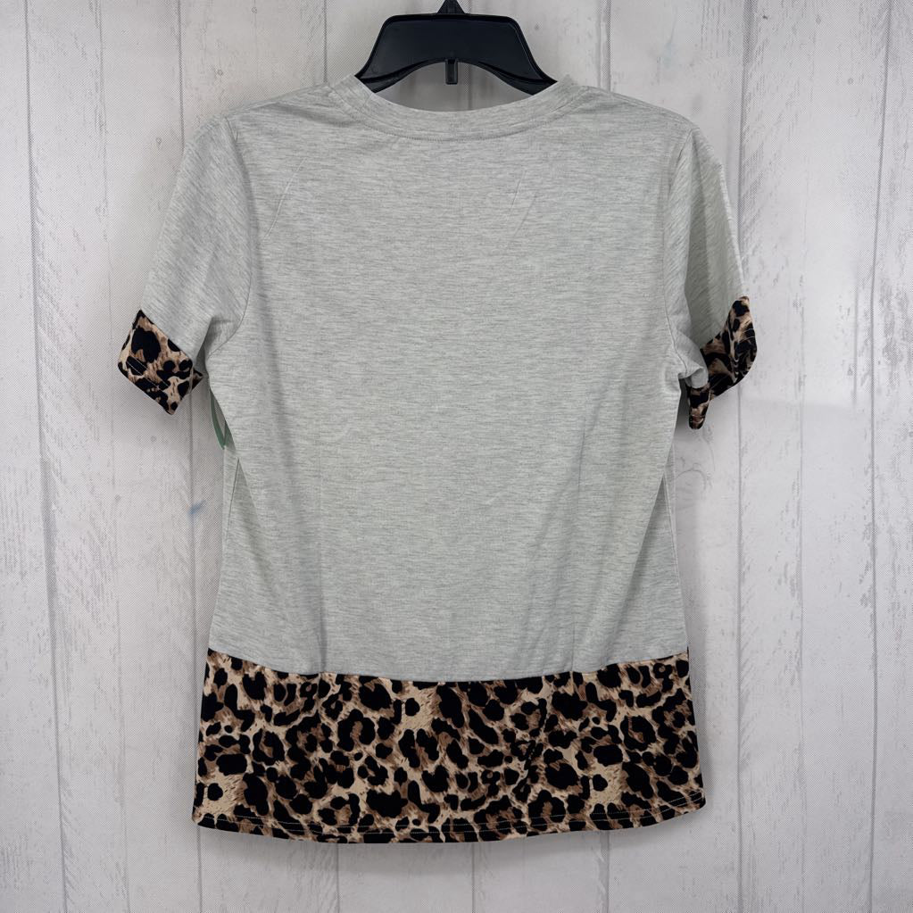 S sequin & animal print s/s tee