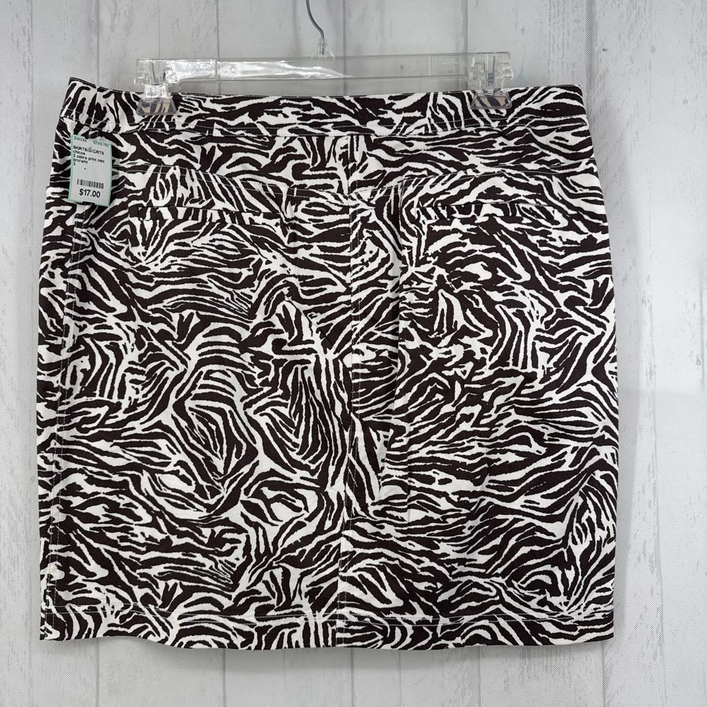 3 zebra print mini skirt
