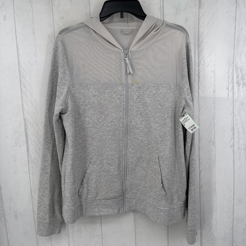 M marled & mesh zip-up hoodie