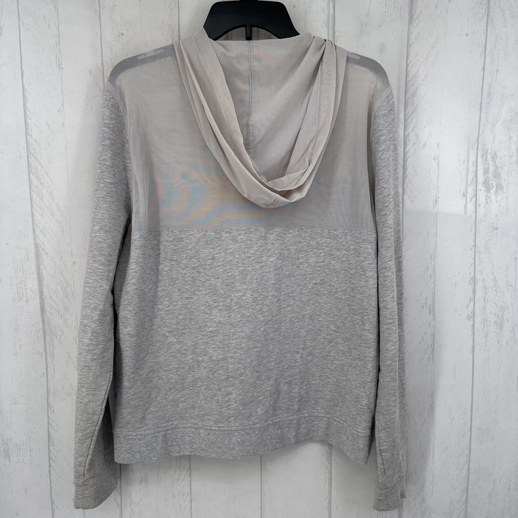 M marled & mesh zip-up hoodie