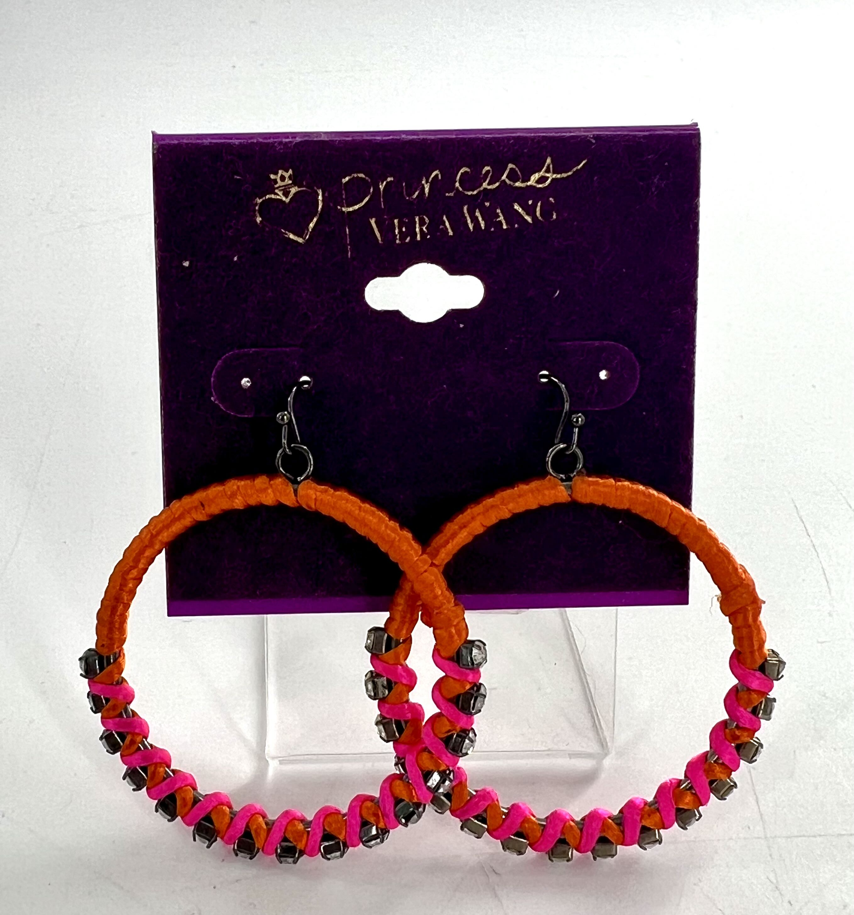 colorful woven hoop earrings