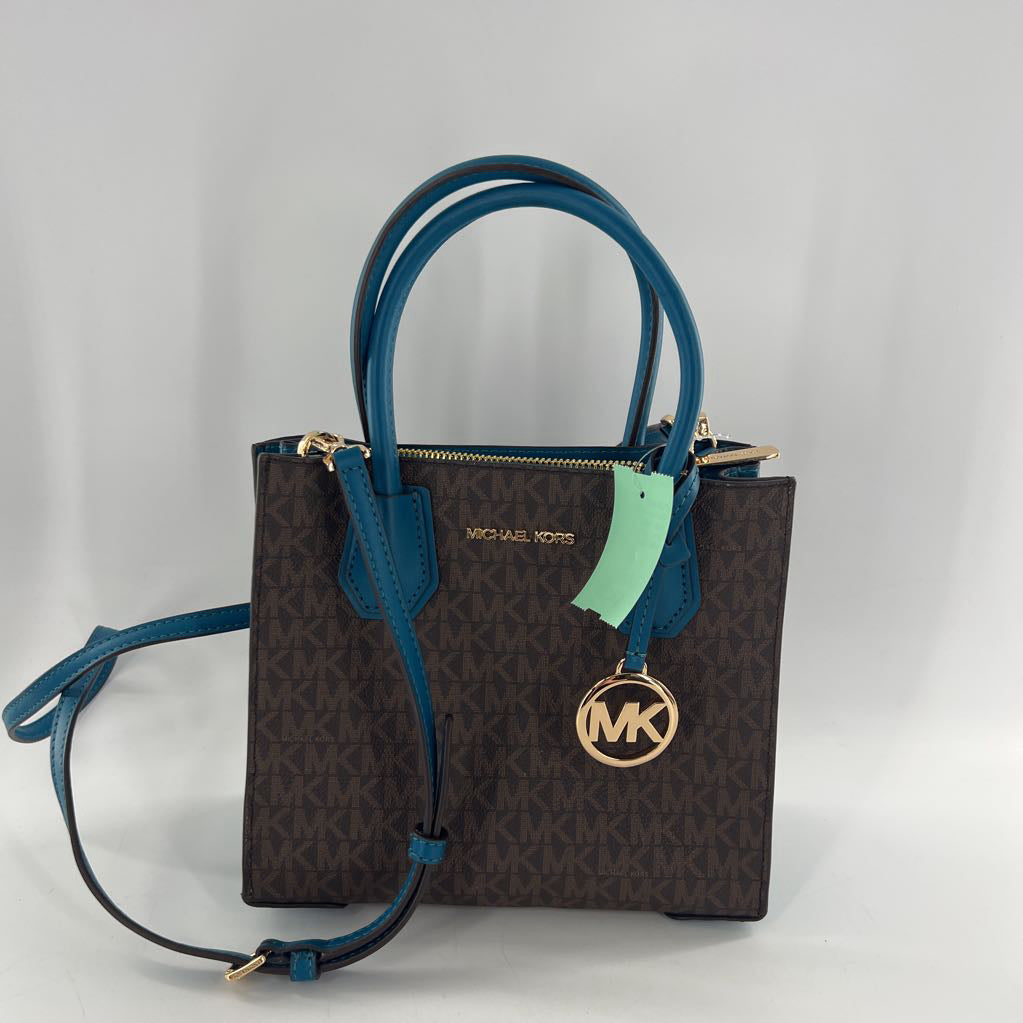 dual handle monogram satchel