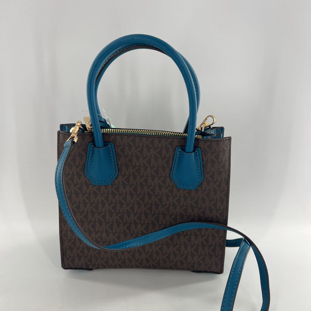 dual handle monogram satchel