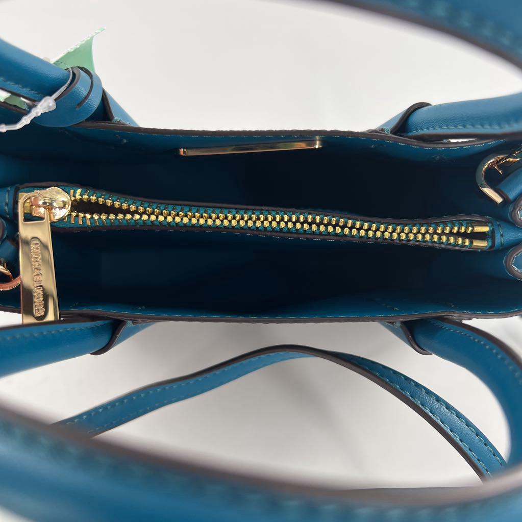 dual handle monogram satchel