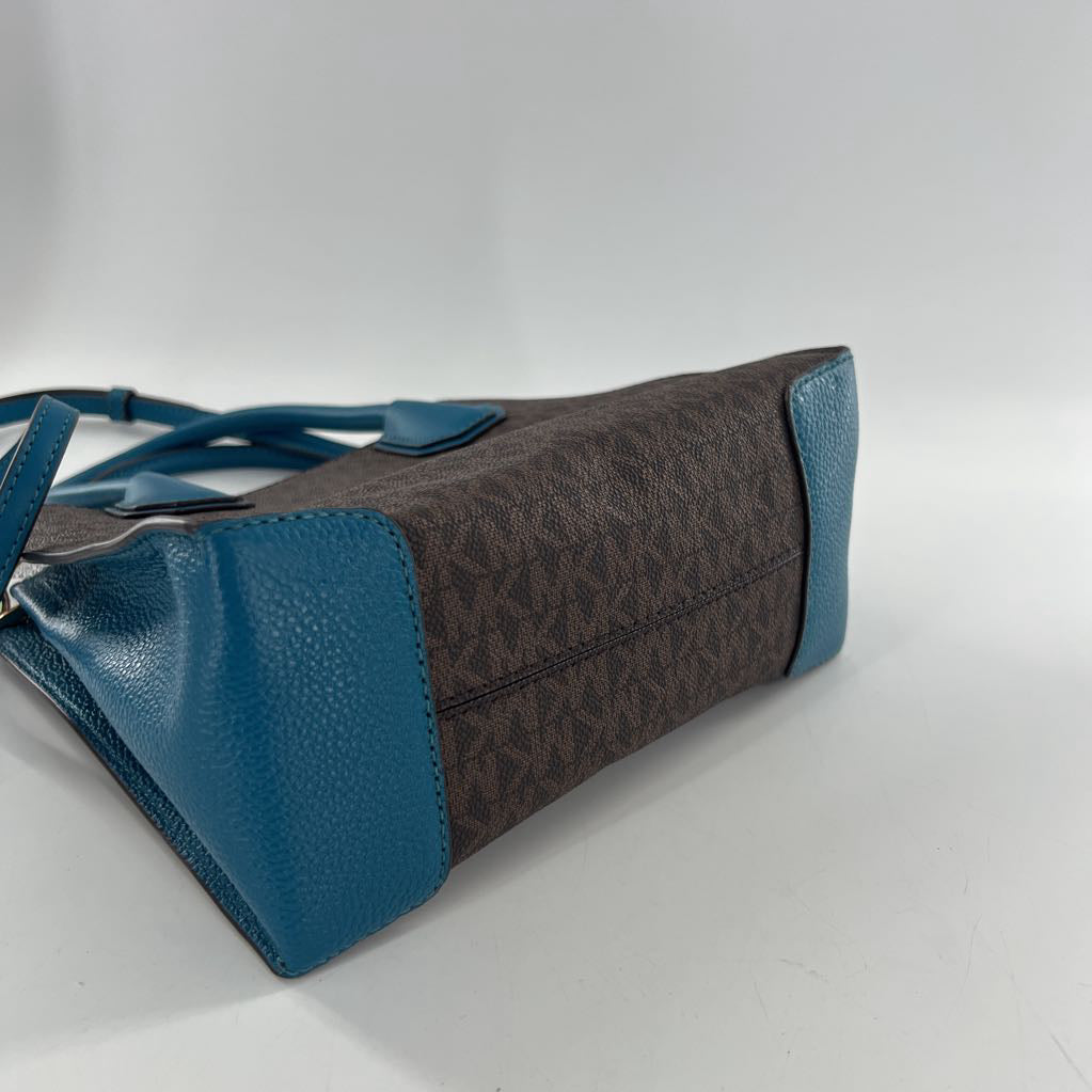 dual handle monogram satchel