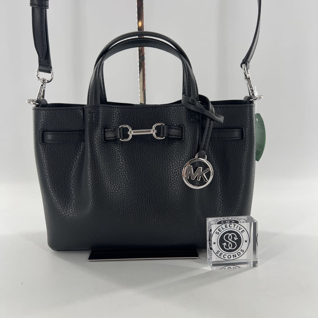small pebbled leather satchel
