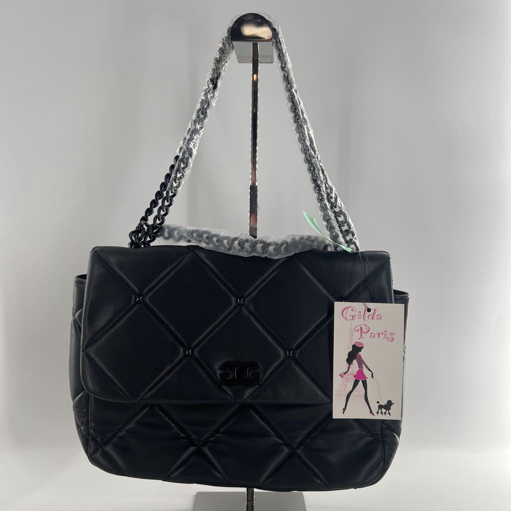 R140 turnloclk flap quilted satchel