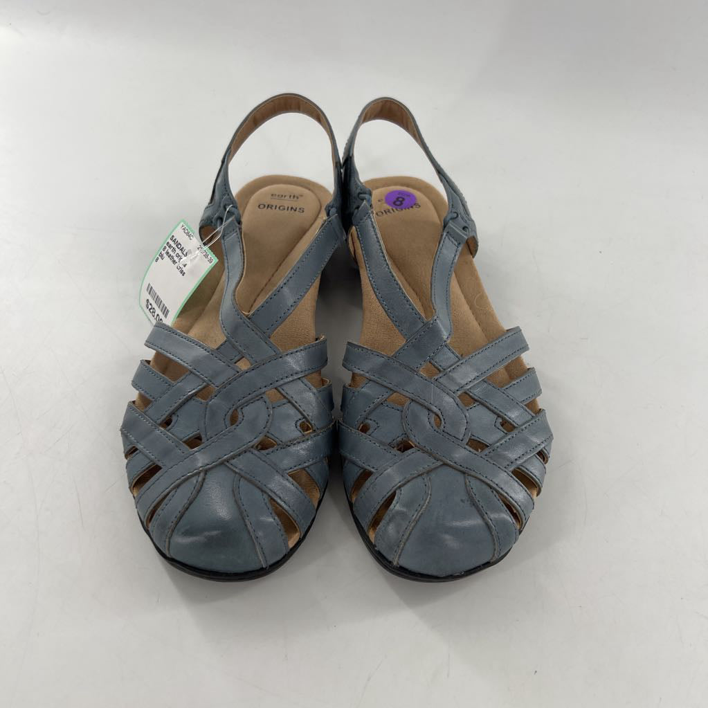 8 leather criss cross ankle strap sandal