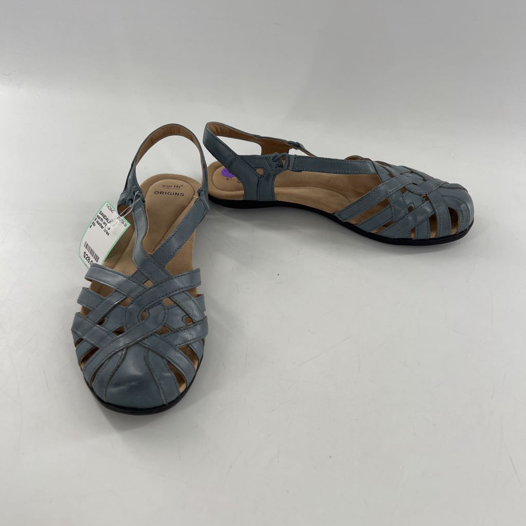 8 leather criss cross ankle strap sandal