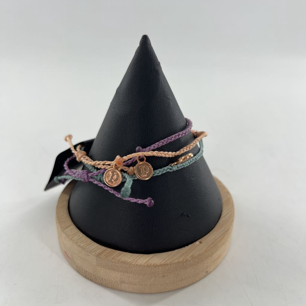 3pc woven w/ rose gold bracelet stack