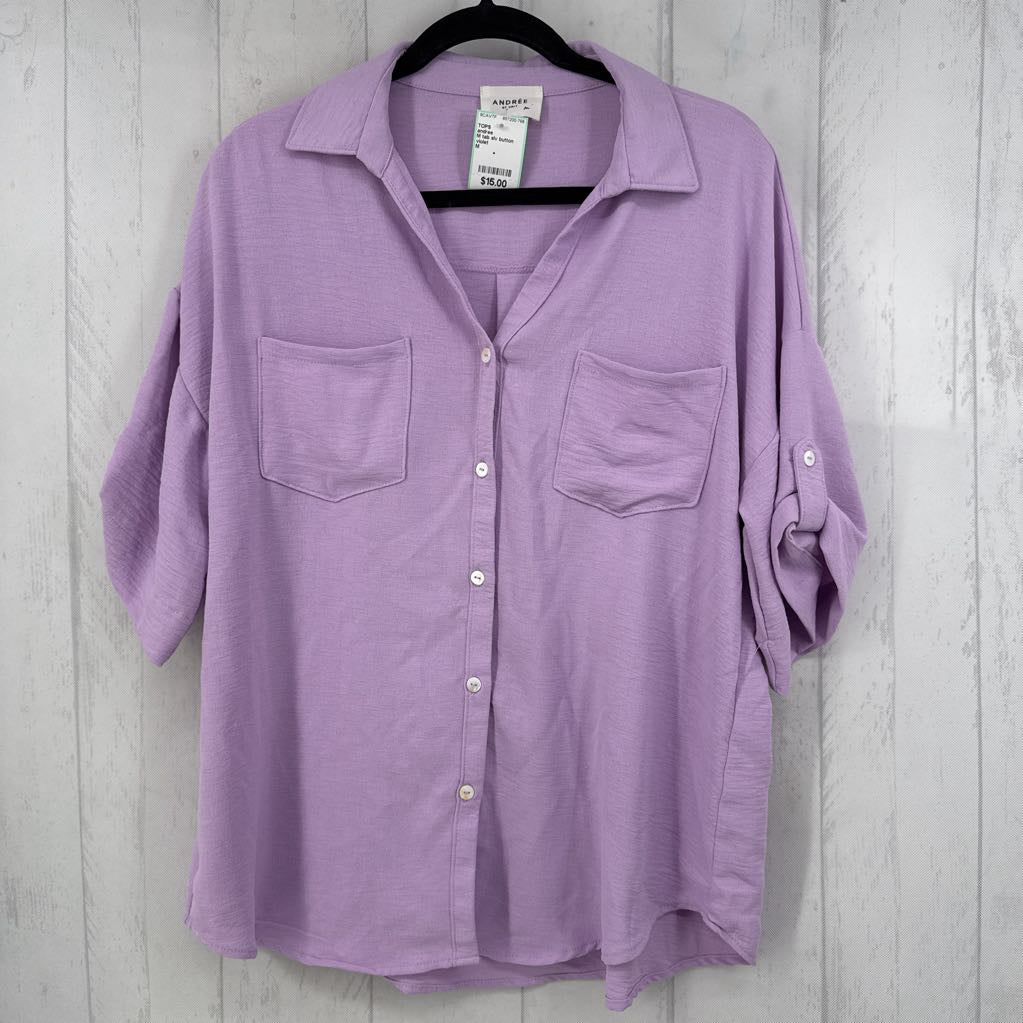 M tab slv button down shirt