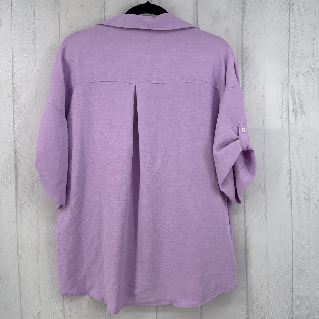 M tab slv button down shirt