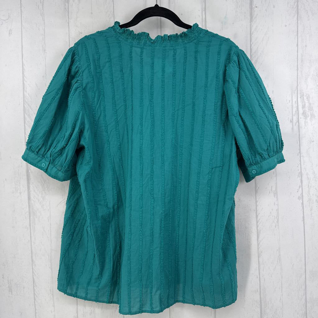 14 s/s texture v-neck top