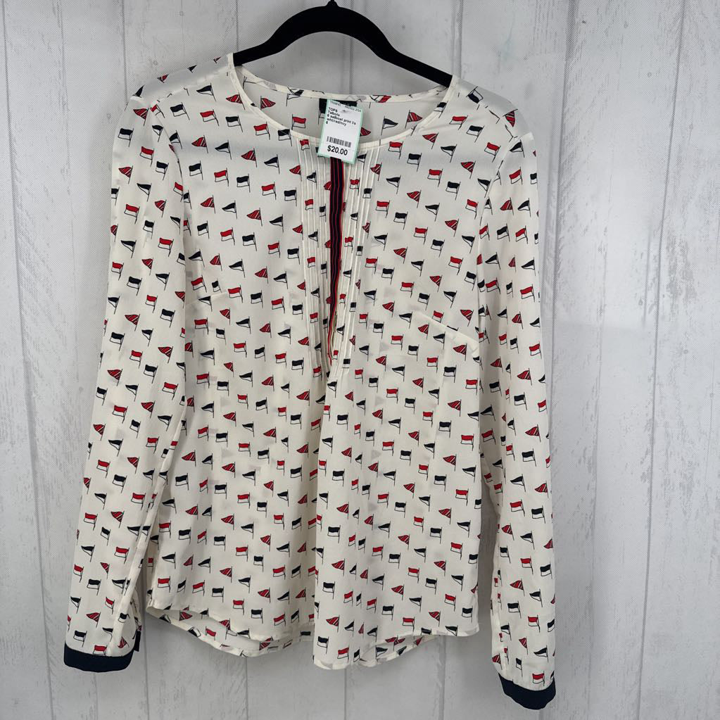 6 sailboat print l/s top