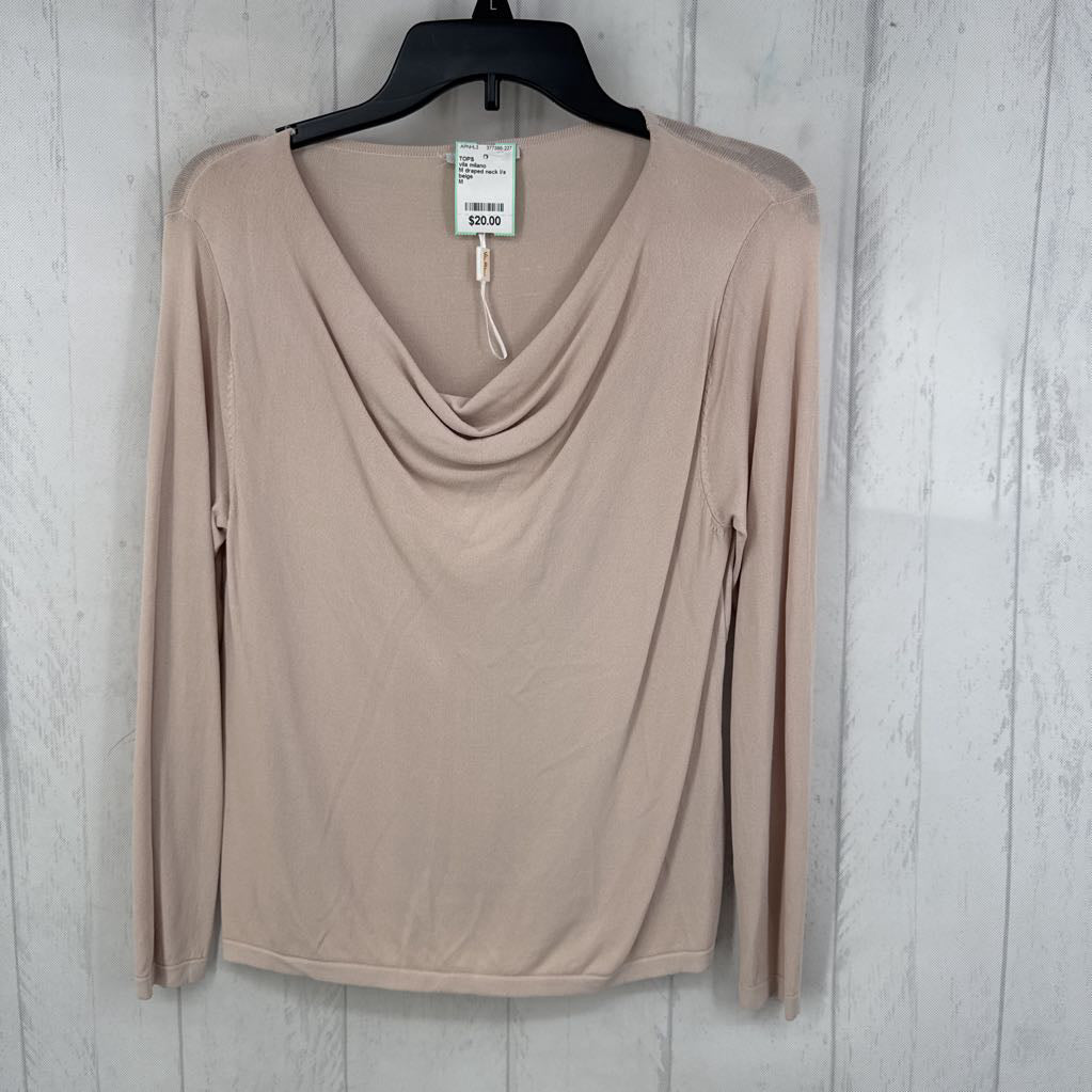 M draped neck l/s top