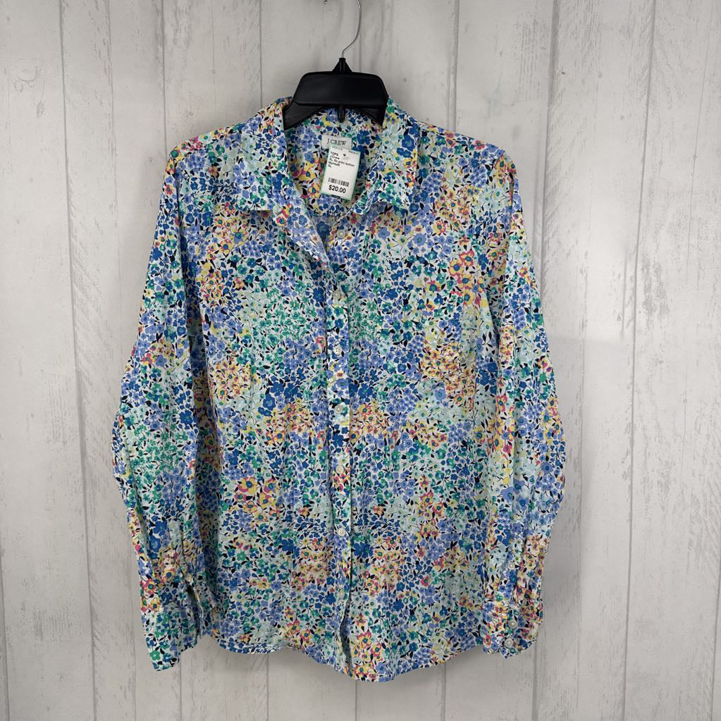 XL flo print button down l/s top