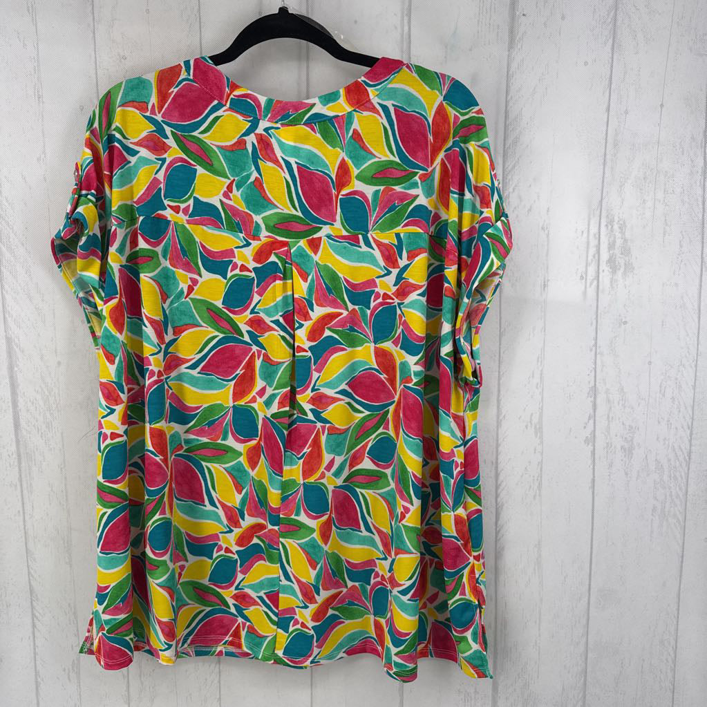 3X printed split neck s/s top