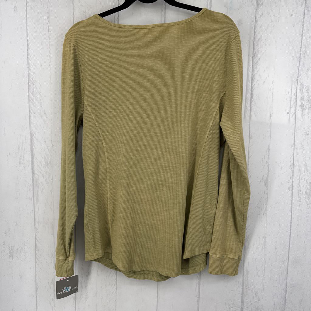 XL ribbed scoop neck l/s top