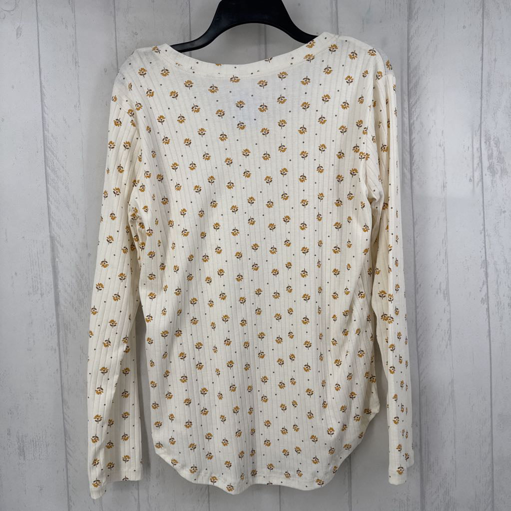 Ribbed Rustic Floral Scoop L/s