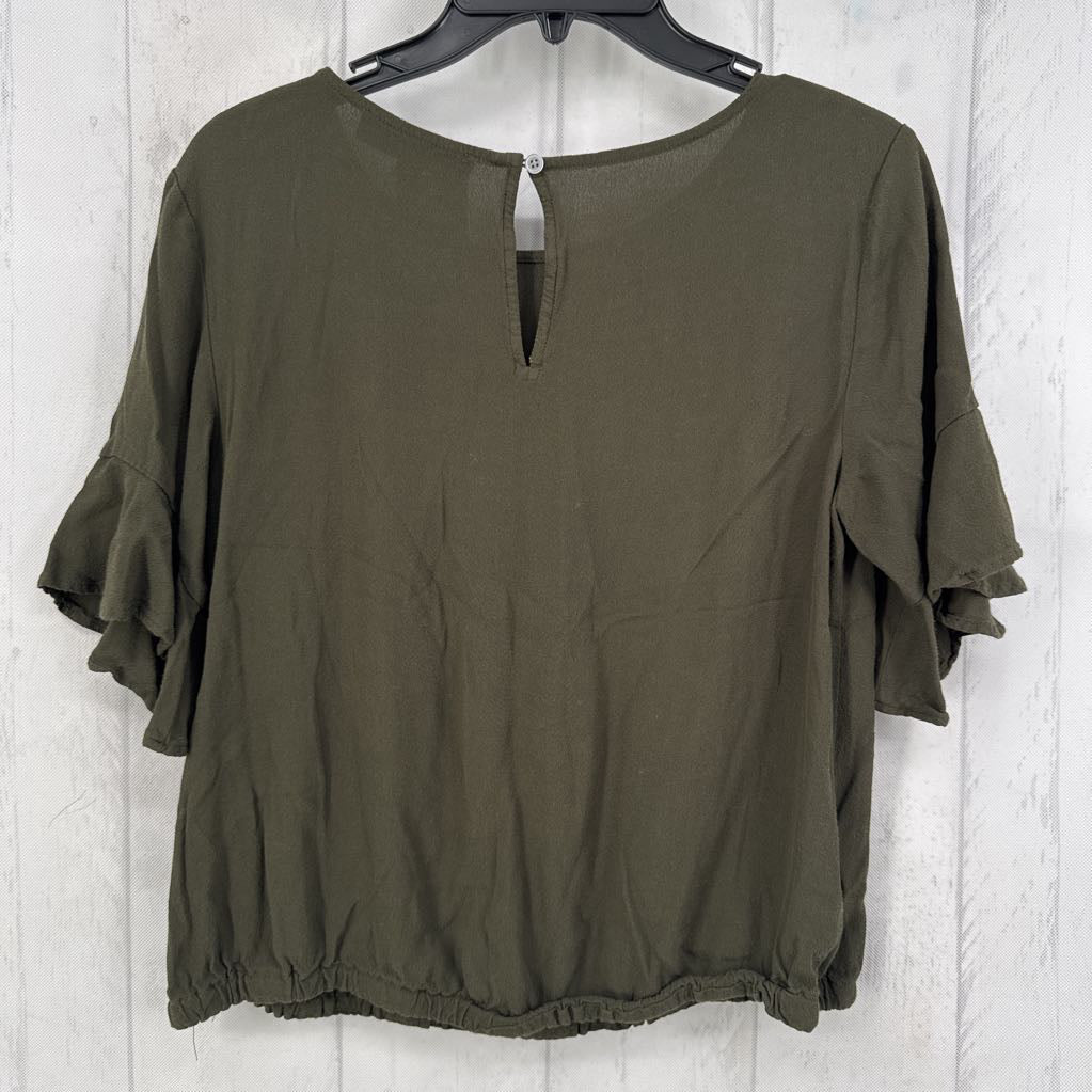 S ruffle slv elastic band top