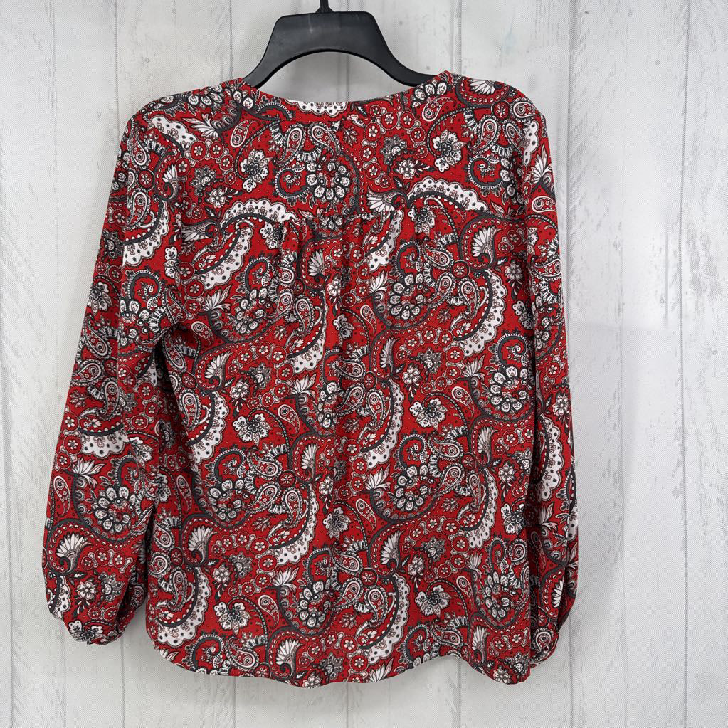 SP l/s paisley v-neck top