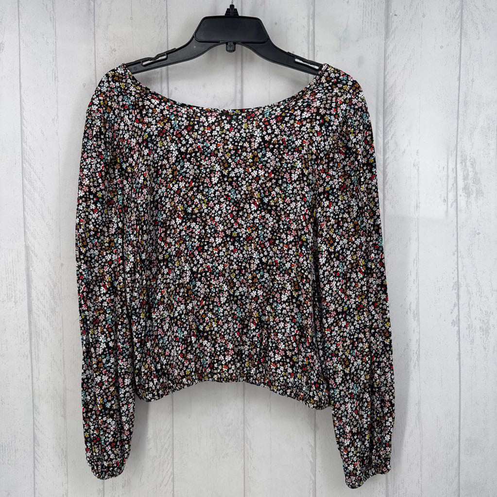 MP l/s back v flower print top
