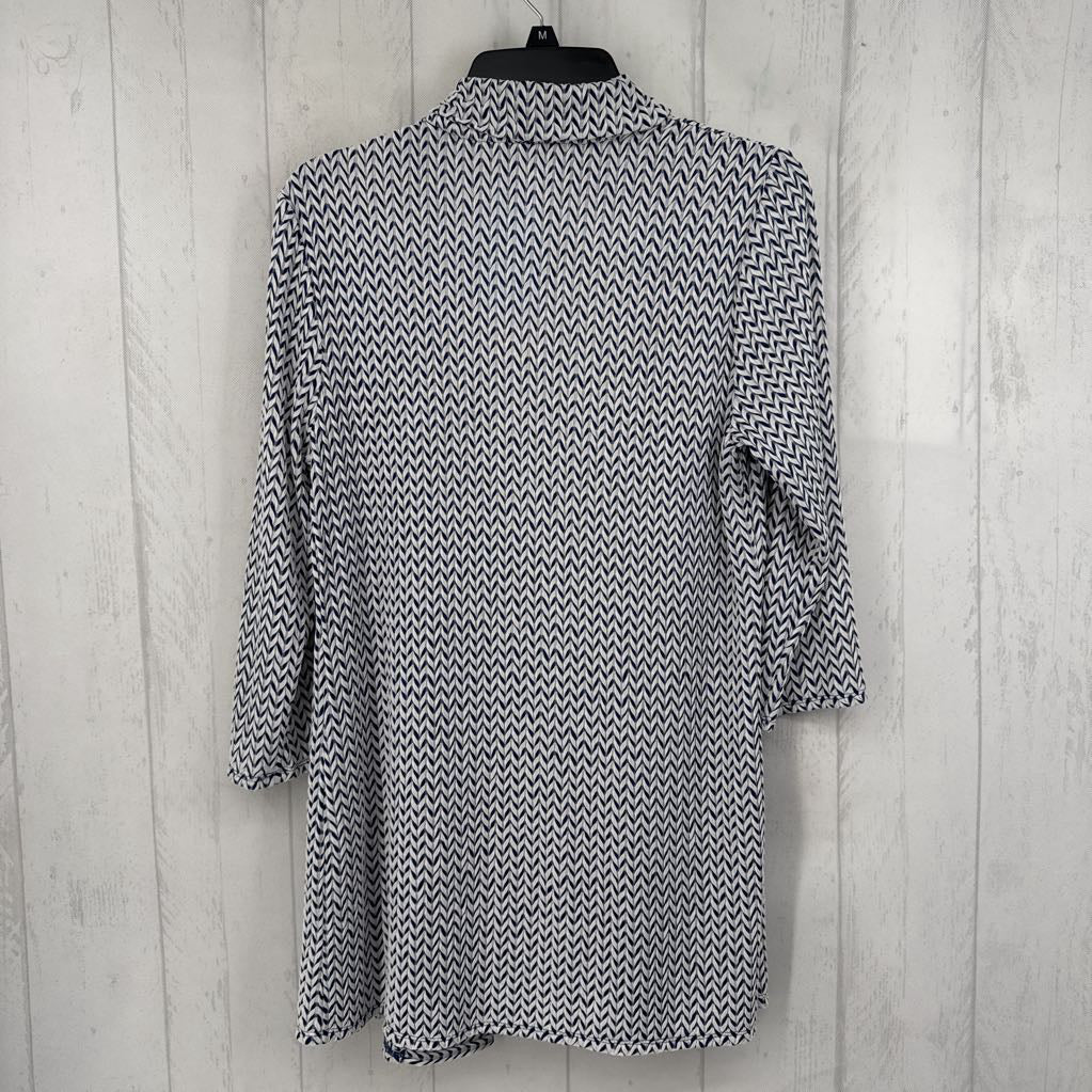 M chevron open front 3/4 slv cardi