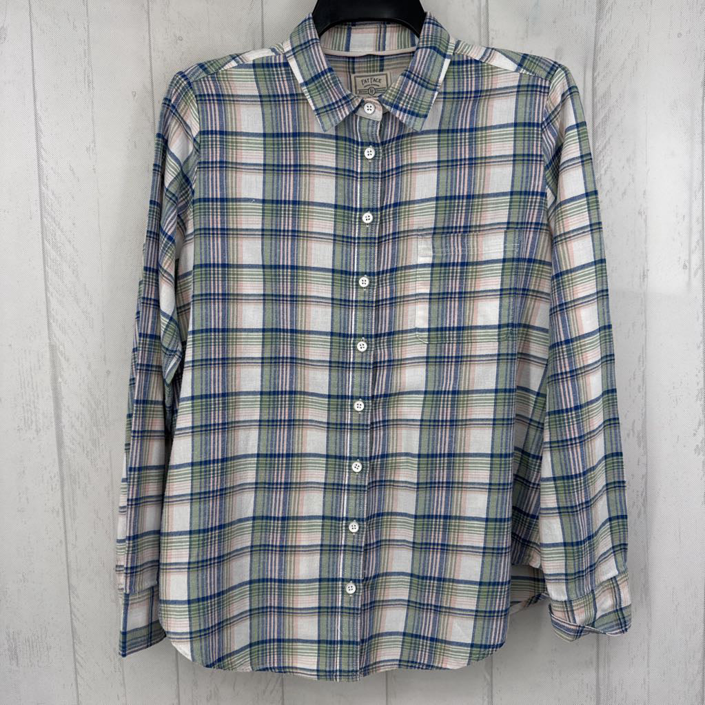 10 plaid button down l/s top