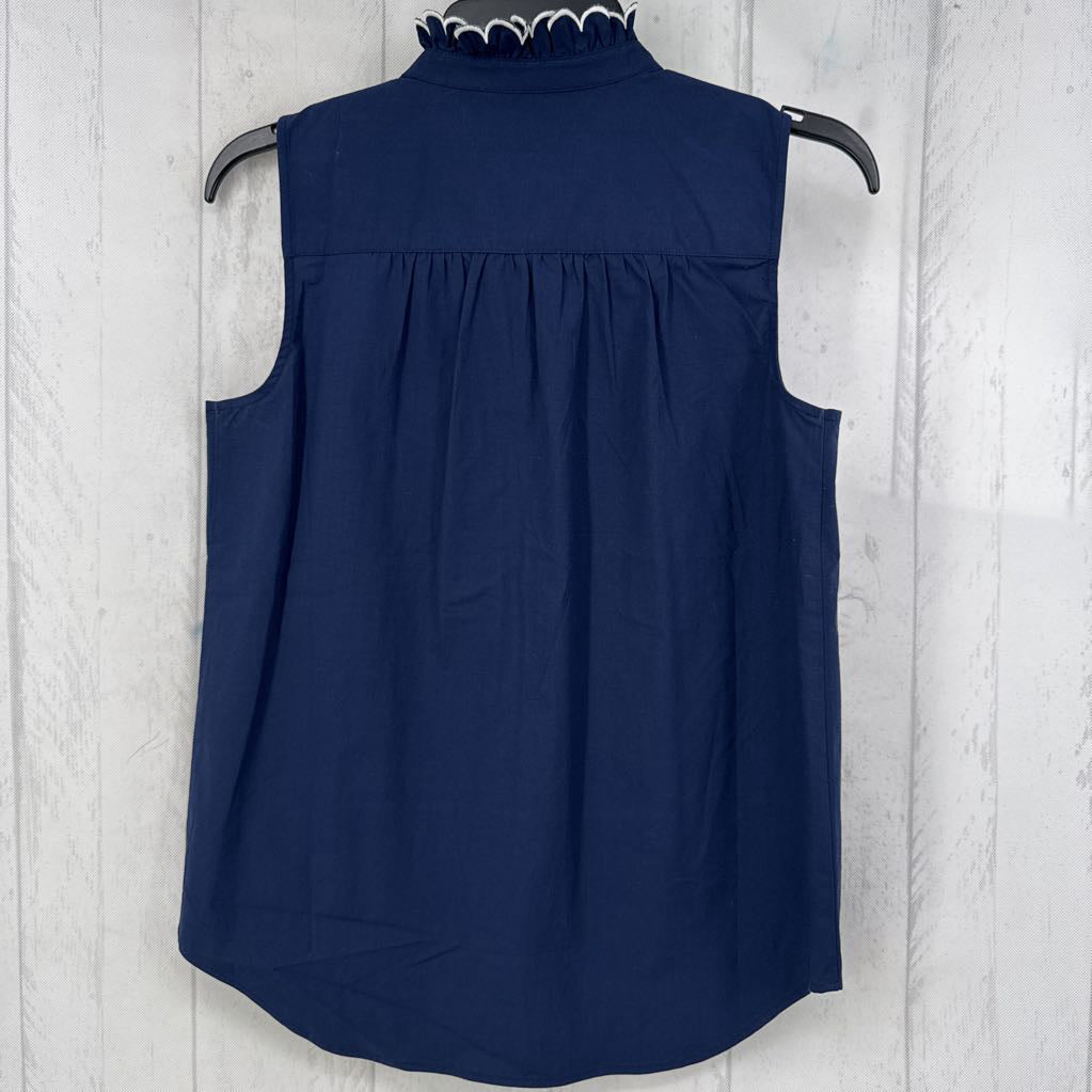 XS tiered ruffle button tank