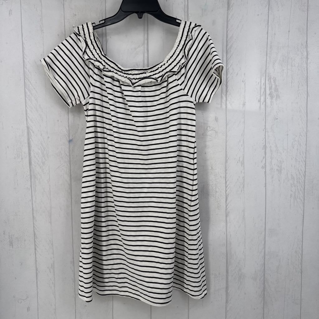 M stripe off shoulders dress