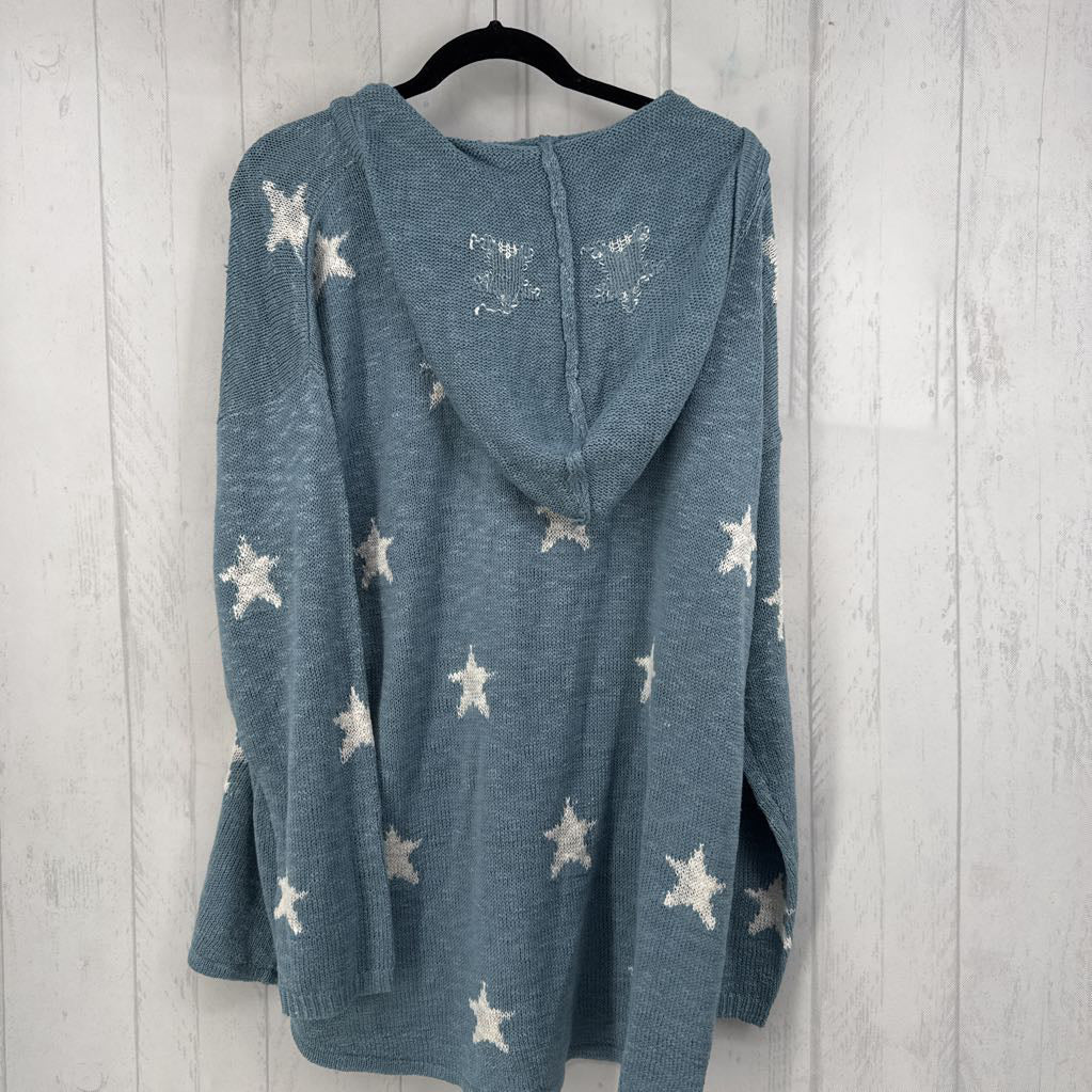 2x l/s star v-neck light weight sweater