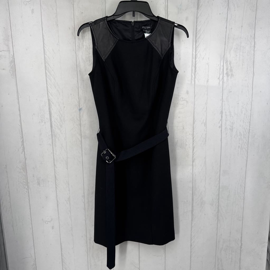 4 leather detail belted slvls dress
