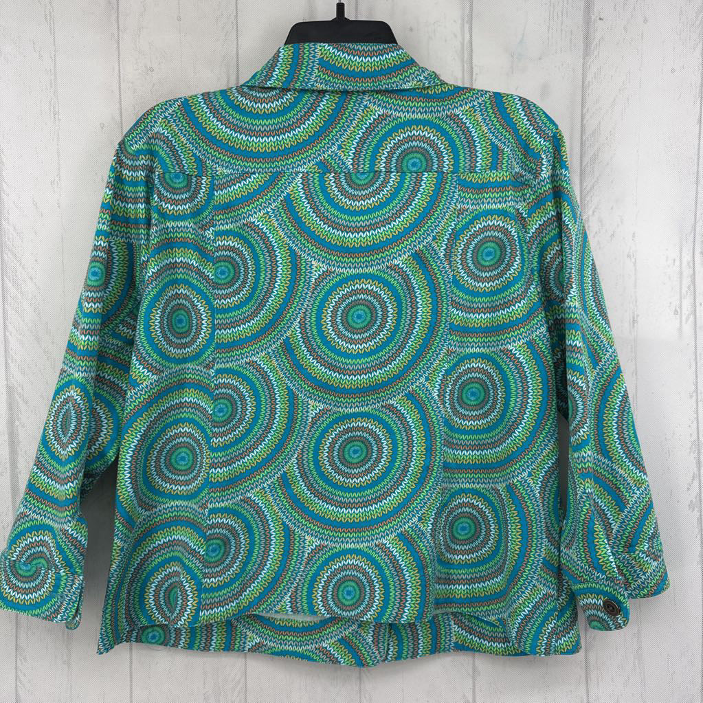 L printed twill jacket