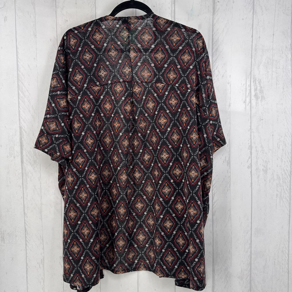 2 diamond print kimono