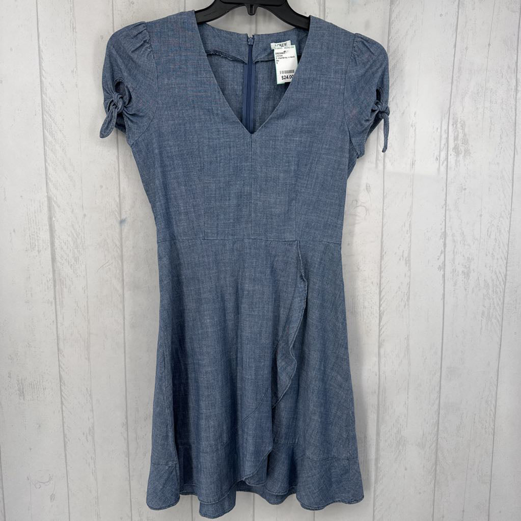 0 chambray v-neck s/s dress