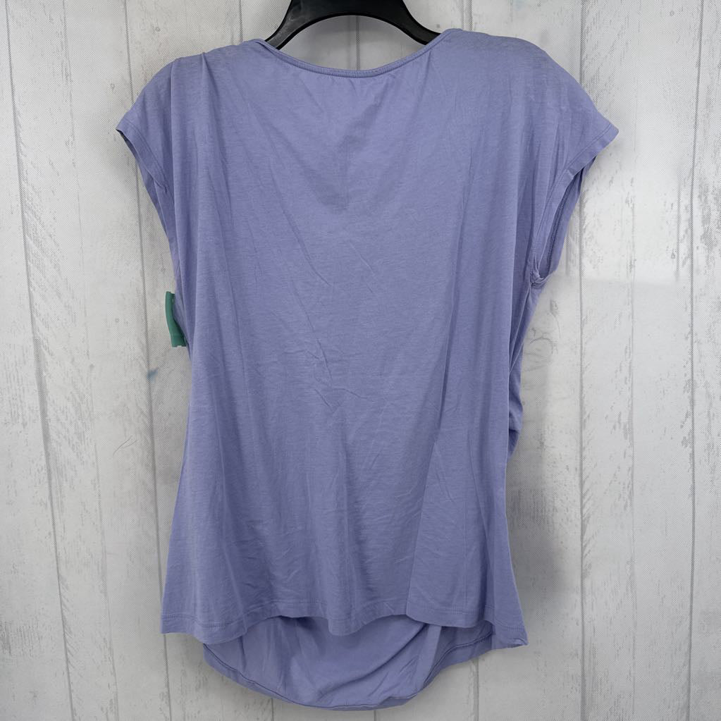 XL ruched neckline cap slv tee
