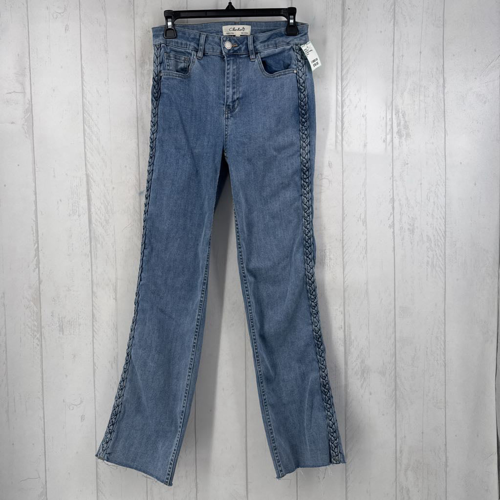 Braided Detiling Straight Leg Jeans