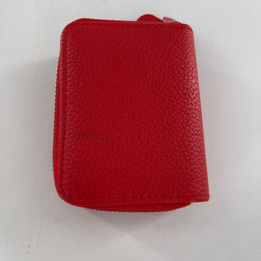 vegan leather zip-around card holder