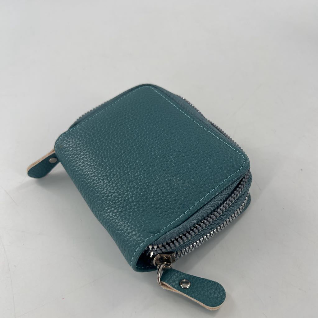 vegan leather zip-around card holder