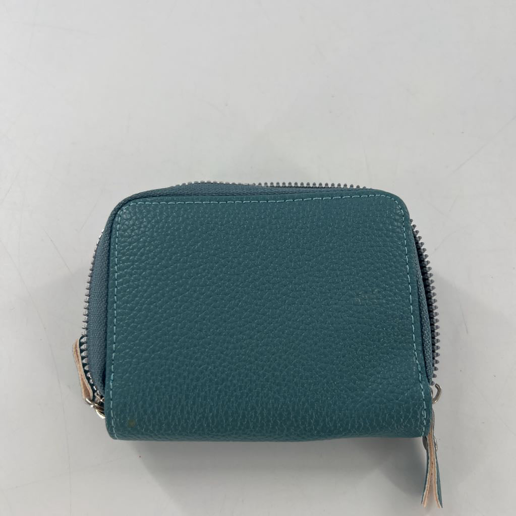 vegan leather zip-around card holder