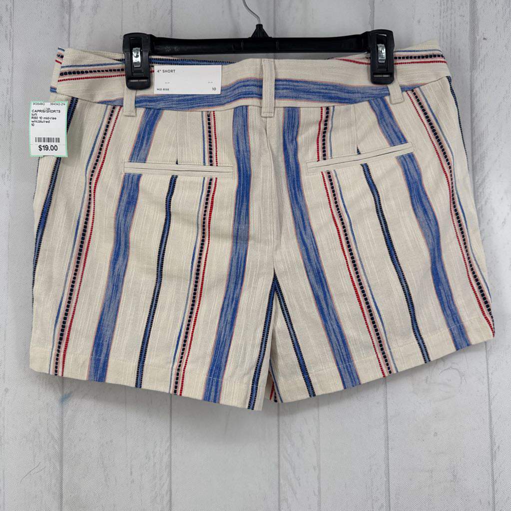 R50 10 mid-rise striped shorts