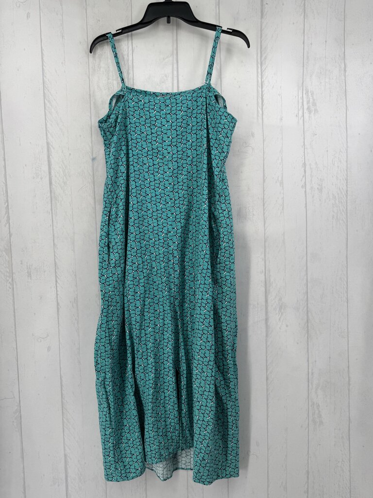 L circles print linen-blend sundress