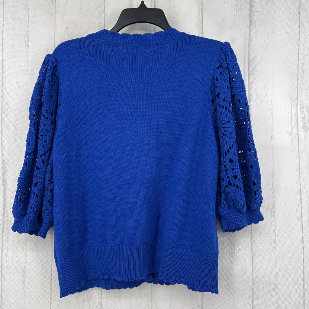 L crochet slv cardi s/s