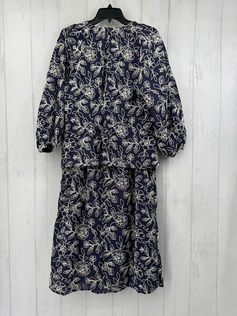 L 2pc flo embroidered dress & blazer